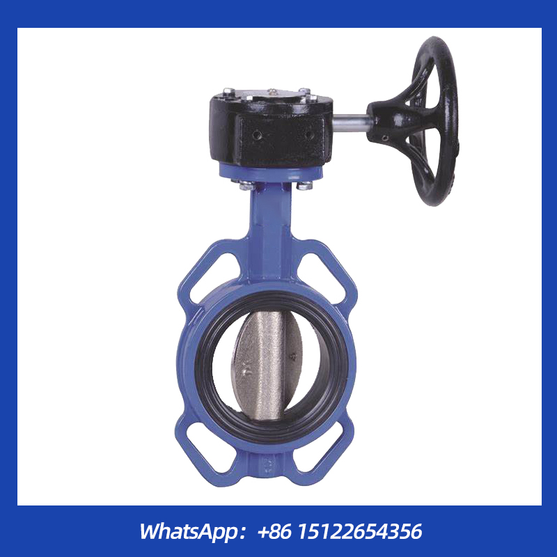 PN 16 Wafer type Butterfly valves with square style body and hand wheel 